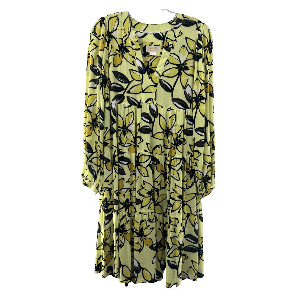 Maeve Women's Multicolor Yellow/Black A-Line Long Sleeve Dress Size XS